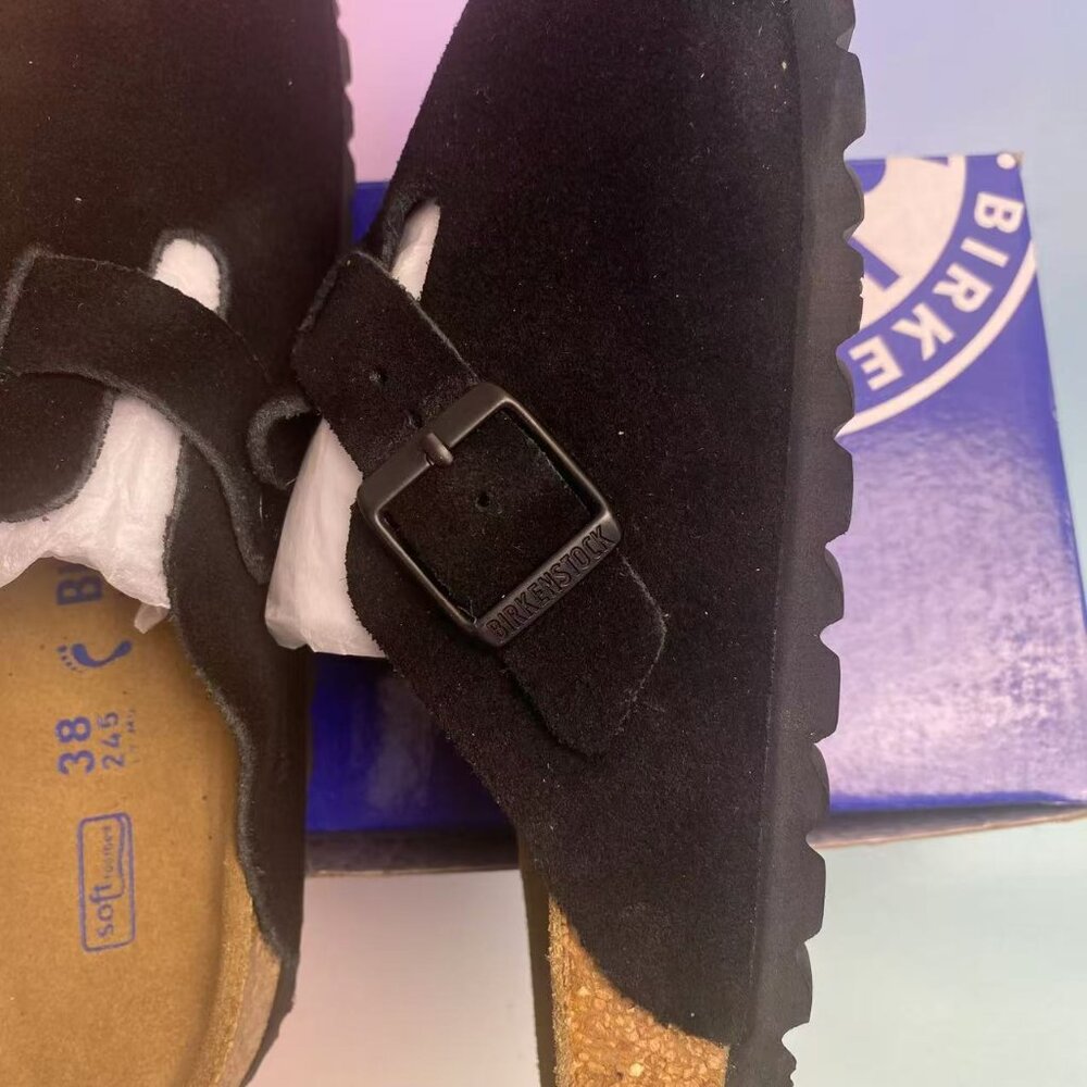 Birkenstock Boston Soft Footbed Sandals: Adjustable Suede Comfort (Narrow Fit) - Picture 5 of 5